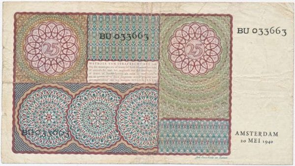 Nederland 25 Gulden 1940 Prinsesje - Afbeelding 2