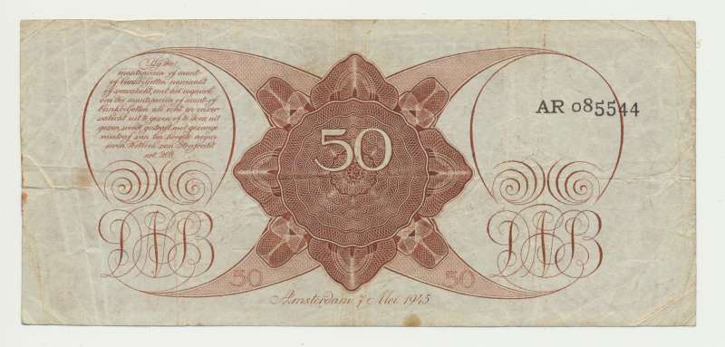 Nederland 50 Gulden 1945 Stadhouder Willem 3 - Image 2