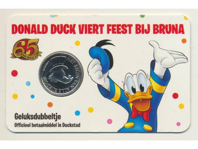Donald Duck Geluksdubbeltje 2017 65 jaar Donald Duck in coincard