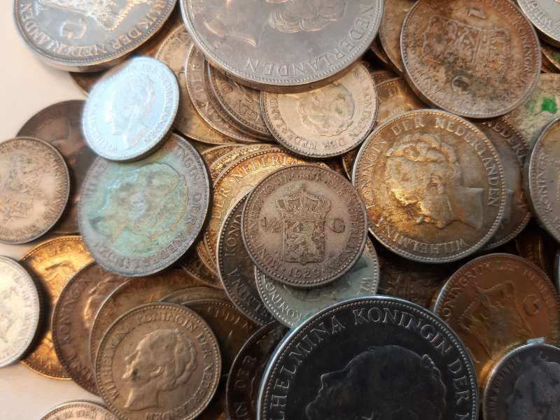 Nederland halve kilo netto zilveren Wilhelmina Guldenmunten - Image 5