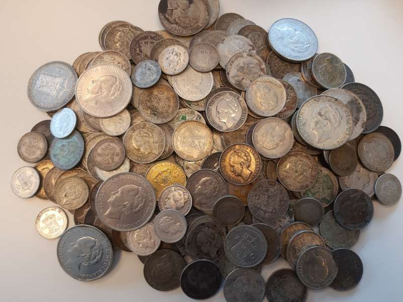 Nederland halve kilo netto zilveren Wilhelmina Guldenmunten