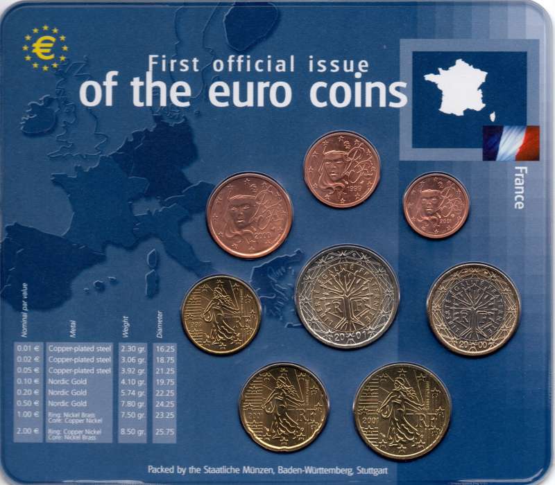 Frankrijk Euro Muntset mix