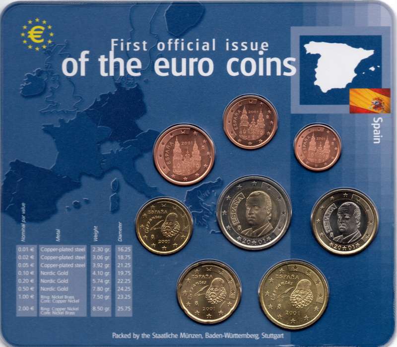 Spanje Euro Muntset mix