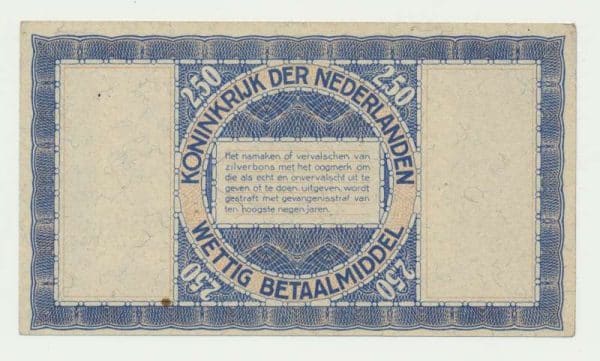 Nederland 2,5 Gulden 1938 Zilverbon - Afbeelding 2