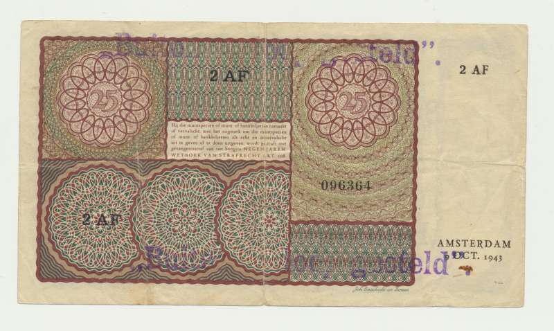 Nederland 25 Gulden 1943 I Prinsesje Buiten omloop gesteld - Image 2