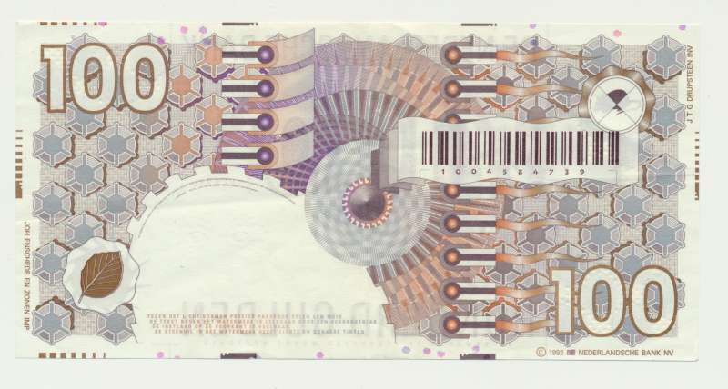 Nederland 100 Gulden 1992 Steenuil - 图片 2