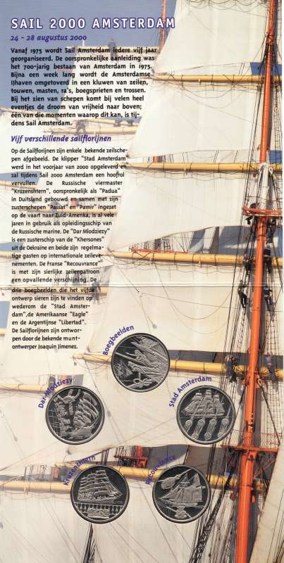 Nederland Sail 2000 penningen set - صورة 3