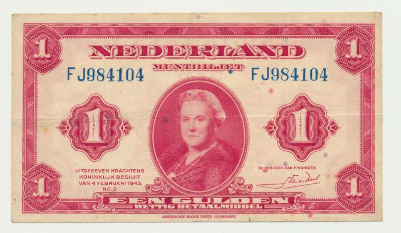Nederland 1 Gulden 1943 Wilhelmina