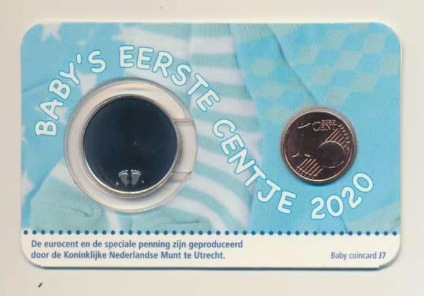 Nederland baby's eerste centje (jongen) 2020 in coincard