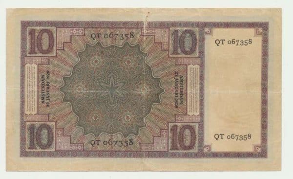 Nederland 10 Gulden 1924 Zeeuws meisje - Afbeelding 2