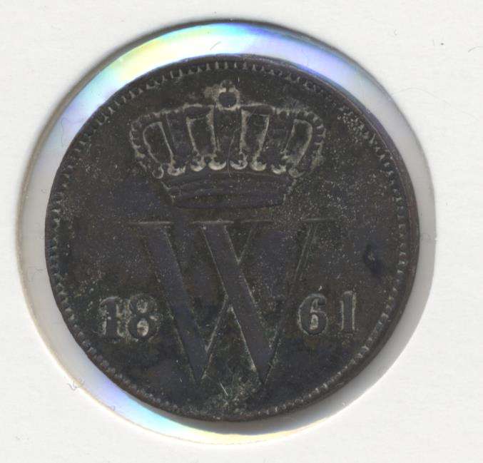 Nederland 1 Cent 1861 Willem 3