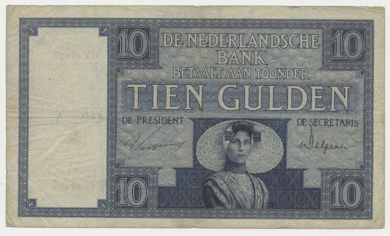 Nederland 10 Gulden 1924 Zeeuws meisje