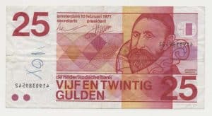 Nederland 25 Gulden 1971 Sweelinck misdruk