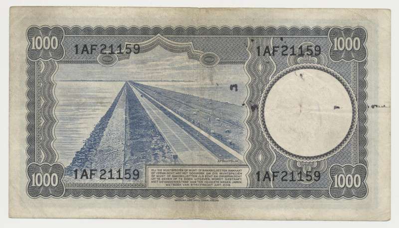 Nederland 1000 Gulden 1945 Willem de Zwijger - Afbeelding 2