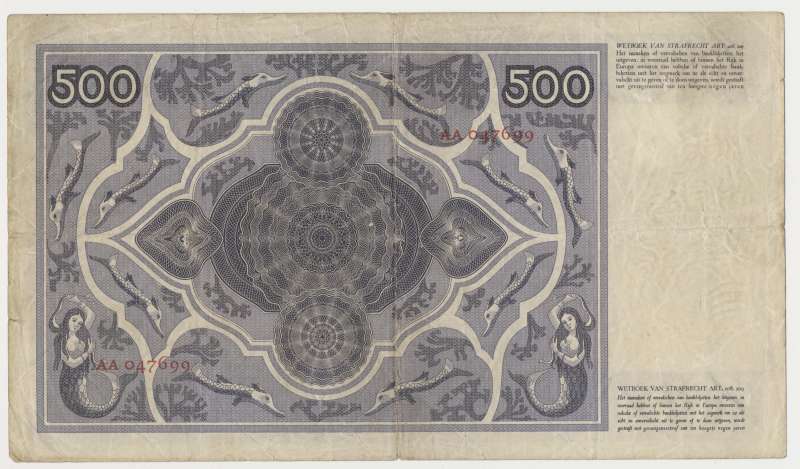 Nederland 500 gulden 1930 Stadhouder Willem 3 - 图片 2