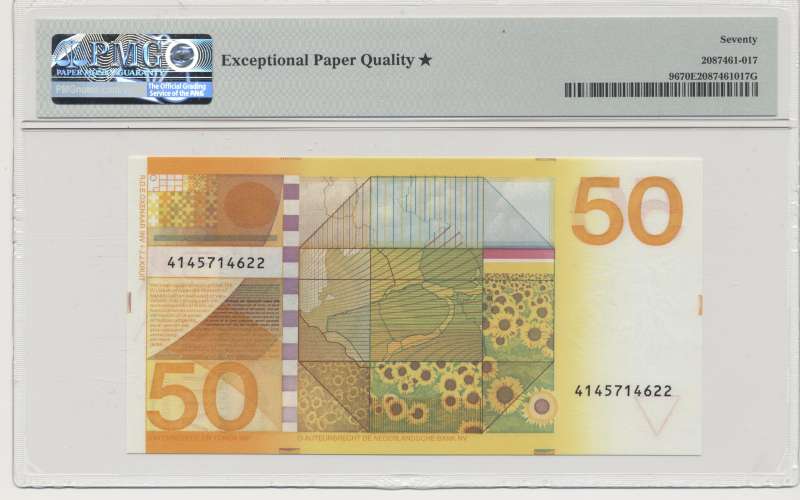 Nederland 50 Gulden 1982 zonnebloem PMG70 EPQ (Ster) - صورة 2