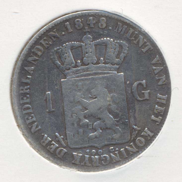 Nederland 1 Gulden 1848 Willem 2 - Image 2
