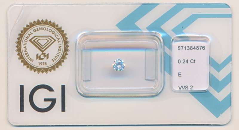 Diamant - 0.24 ct - Briljant - E - VVS2