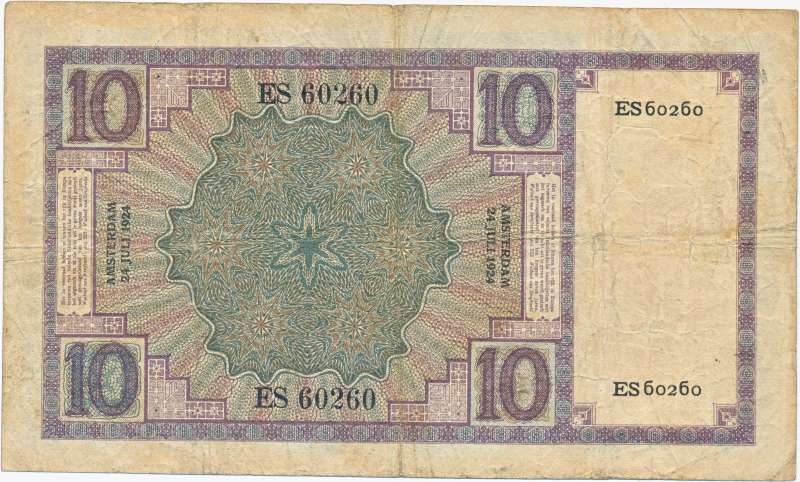 Nederland 10 Gulden 1924 Zeeuws meisje - Afbeelding 2