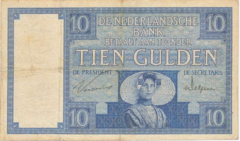Nederland 10 Gulden 1924 Zeeuws meisje