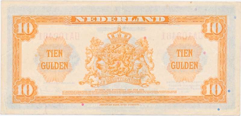 Nederland 10 Gulden 1943 II Wilhelmina - Afbeelding 2