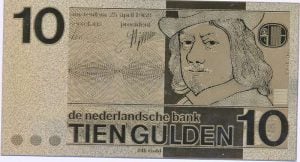 Nederland 10 gulden 1968 Frans Hals verguld