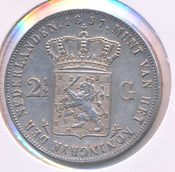 Nederland 2,5 Gulden 1857 Willem 3 - Image 2