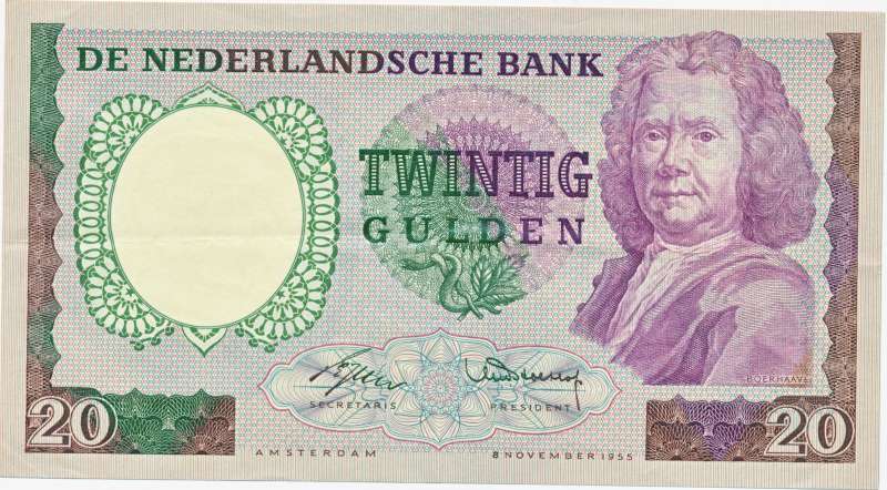 Nederland 20 gulden 1955 Boerhaave