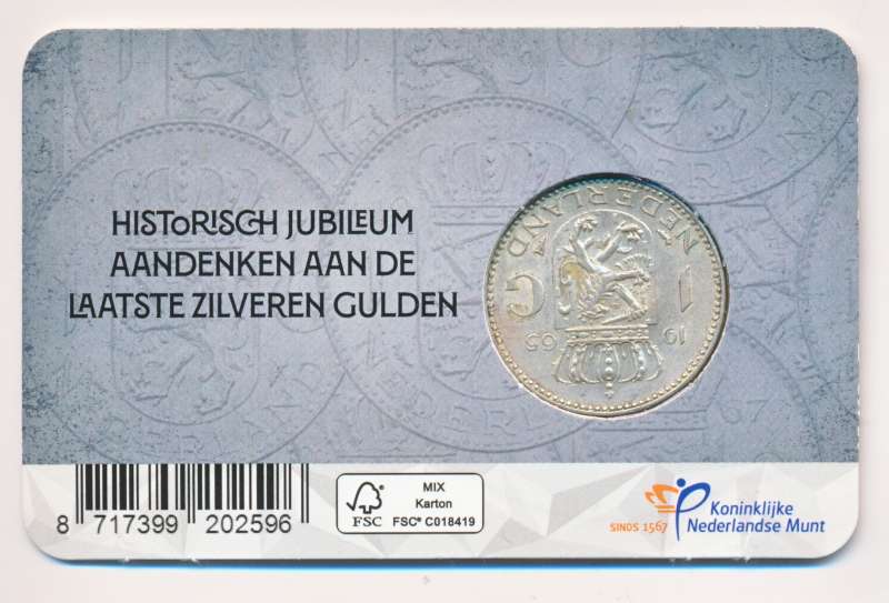 Nederland Historische zilveren gulden Juliana 1965 in coincard - Image 2