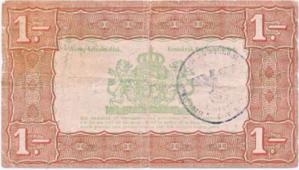 Nederland 1 Gulden 1938 Zilverbon met Duitse stempel op az