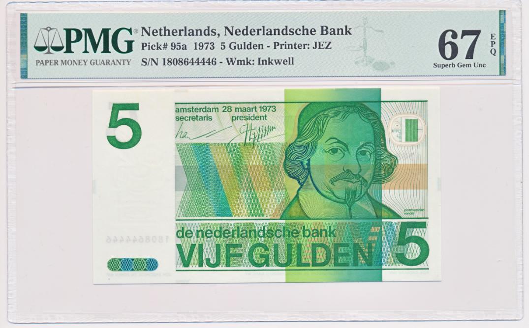Nederland 5 gulden 1973 Vondel PMG67 EPQ