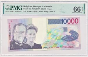 België 10.000 Francs 1997 PMG66 EPQ