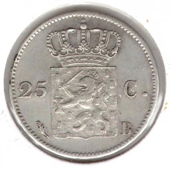 Nederland 25 cent 1824-B Willem 1