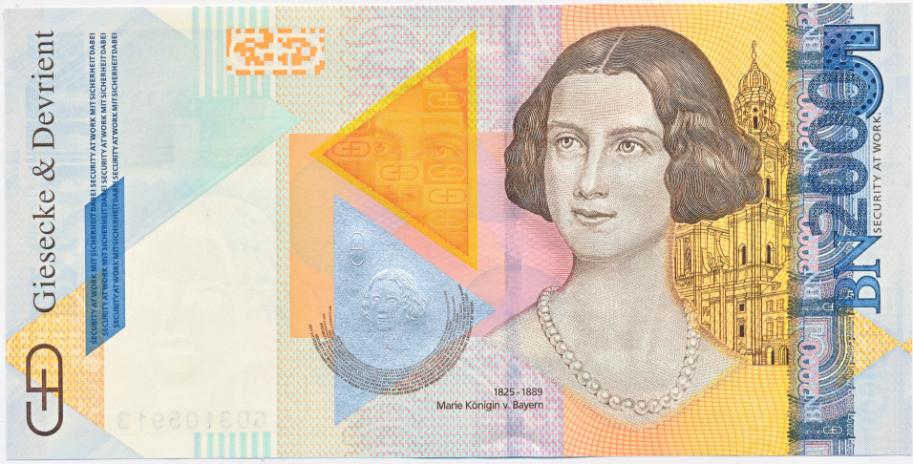 Duitsland Giesecke & Devrient 2000 Specimen testbiljet