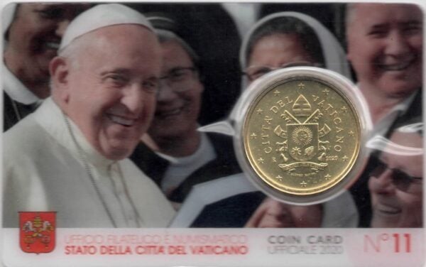 Vaticaan 50 Eurocent 2020 in Coincard Nr 11
