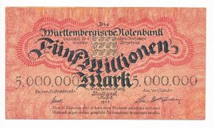Duitsland 5 Miljoen mark Würtemberg