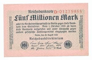 Duitsland 5 miljoen Mark 1923