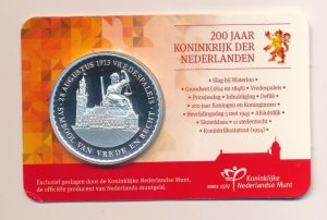 Nederland Vredespaleis 1913 penning in coincard