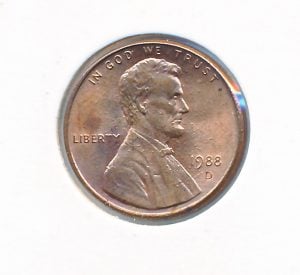USA 1 Cent 1988-D