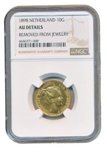 Nederland 10 Gulden 1898 Wilhelmina (AU details)