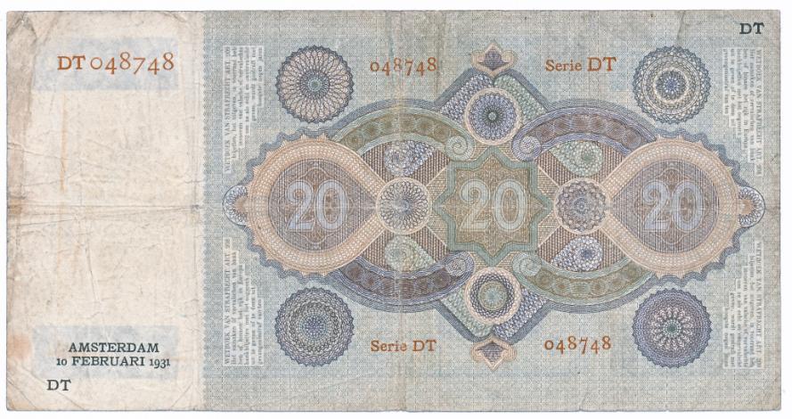 Nederland 20 Gulden 1926 Stuurman - Afbeelding 2