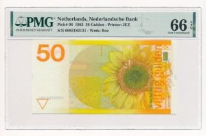 Nederland 50 Gulden 1982 Zonnebloem PMG 66 EPQ