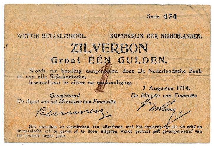 Nederland 1 Gulden 1914 Wilhemina