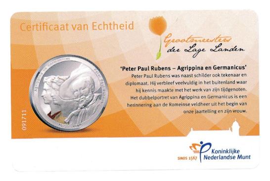 Nederland Grootmeesters der Lage Landen coincard Rubens