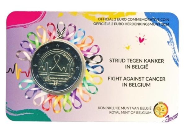 België 2 Euro 2024 Strijd tegen kanker - in coincard