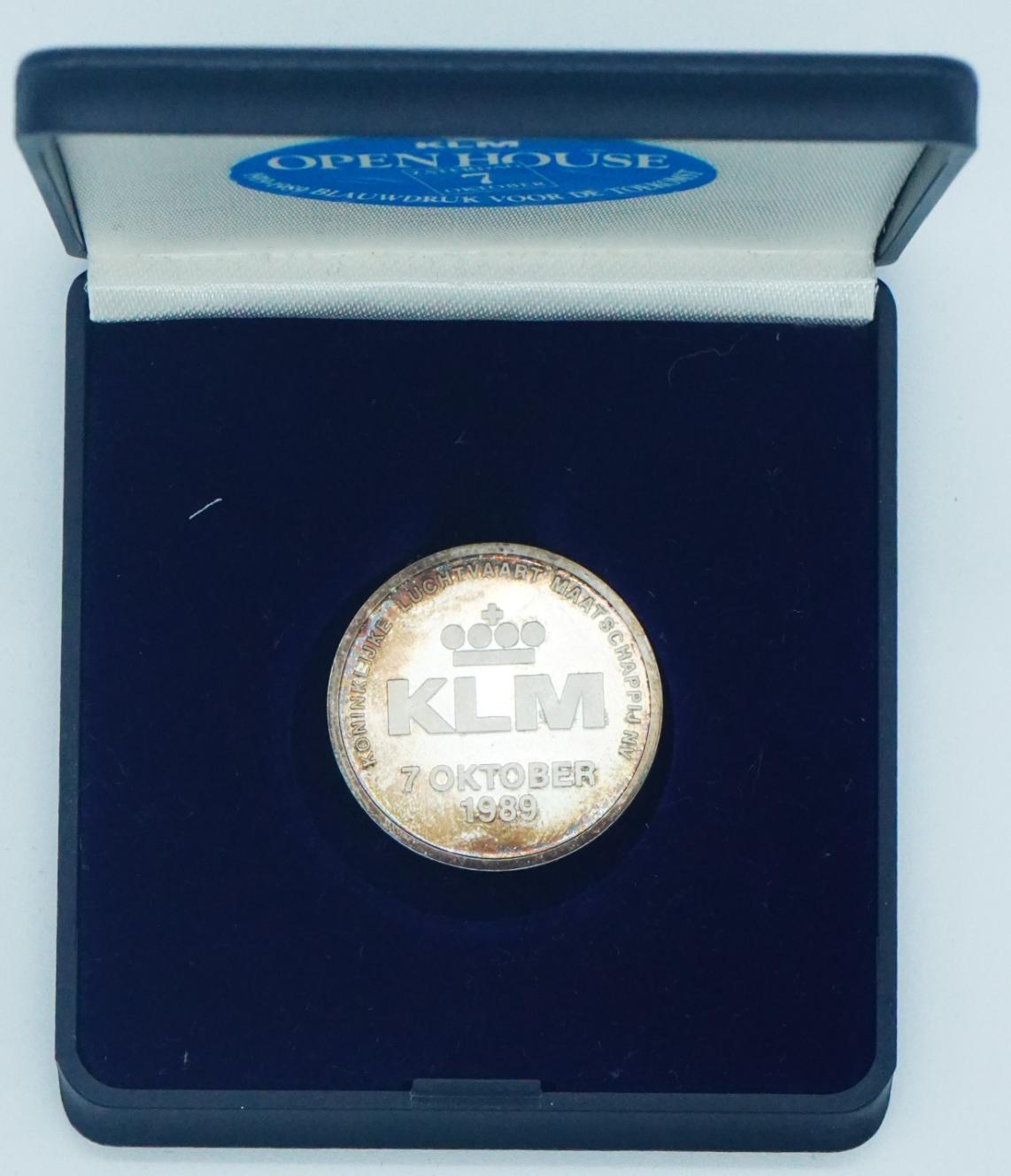 Nederland KLM-penning 7 oktober 1989 in doosje
