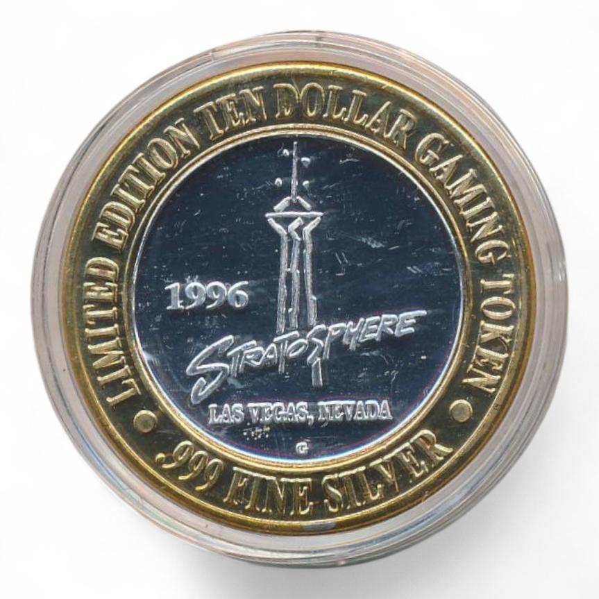 Las Vegas 10 Dollar Gaming Token Zilver Stratosphere - Big Shot