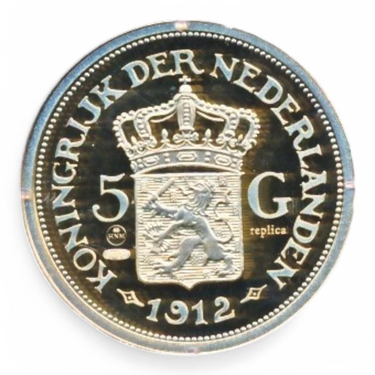 Nederland Naslag 5 Gulden 1912 Wilhelmina (hermelijnenmantel)