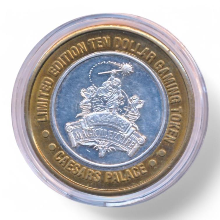 Las Vegas 10 Dollar Gaming Token Zilver Ceasars Palace 1997