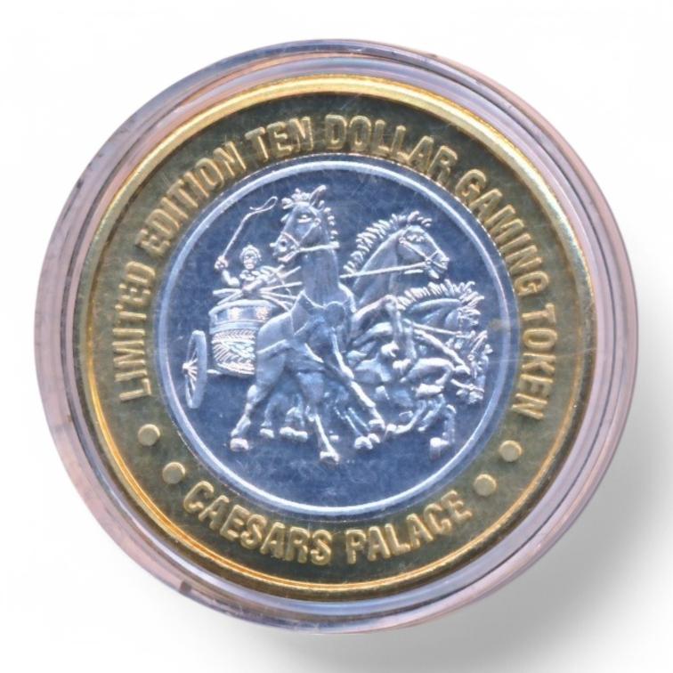 Las Vegas 10 Dollar Gaming Token Zilver Ceasars Palace 1996